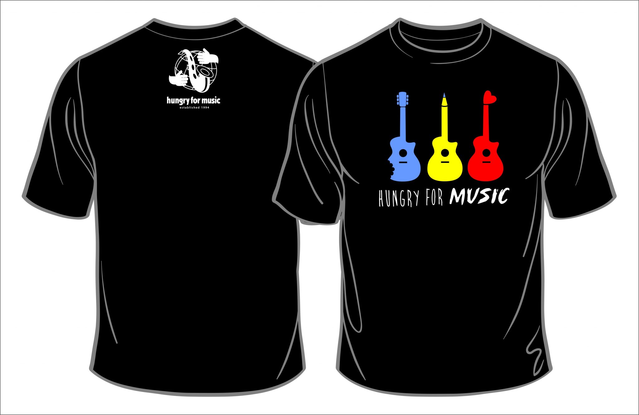 Hungry for Music Guitar T-Shirt - Hungry for Music